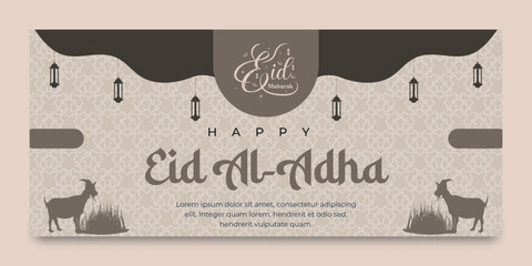 Wall Mural - Eid al-Adha greeting banner template for Islamic holiday