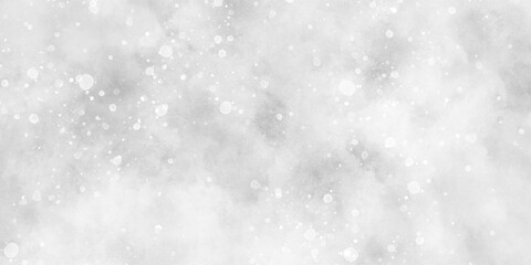 Wall Mural - abstract winter morning shiny white snow is falling randomly with various bokeh particles, beautiful