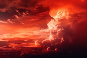 Wall Mural - Intense red abstract backdrop, dramatic skies or sunset theme