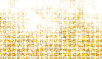 Poster - Abstract gold bottom mosaic with white copy space.