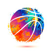 Basketball ball. Vector icon of splash paint