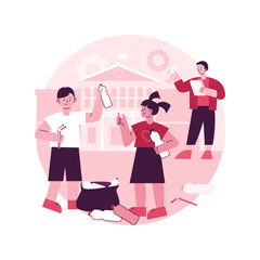 Poster - After school activities abstract concept vector illustration. Teens engagement, extracurricular activity, debate team, volunteer work, community service, student newspaper abstract metaphor.