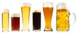 canvas print picture - Glasses with different sorts of beer - Transparent PNG Background