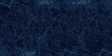 Dark Blue Marble Wide Texture. Navy Color Gloomy Grunge Fine Textured Widescreen Backdrop. Dramatic Indigo Abstract Background