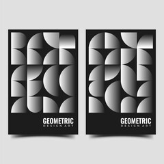 Wall Mural - Black and white geometric modern poster vector design