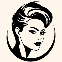 Wall Mural - woman black logo in minimalist and modern style