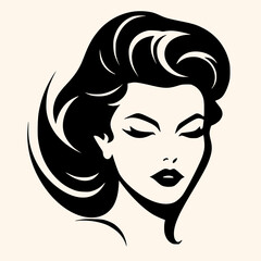 Wall Mural - woman black logo in minimalist and modern style