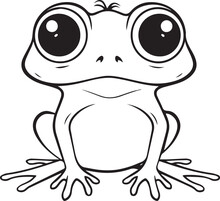 Frog, Colouring Book For Kids, Vector Illustration