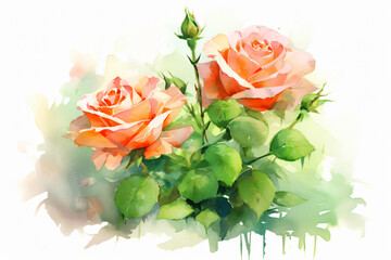 Sticker - Watercolor Flower Art Wallpaper. Ai generative