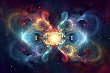 Wall Mural - background with space. abstract esoteric background digital painting. generative ai