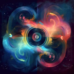 Wall Mural - background with space. abstract esoteric background digital painting. generative ai