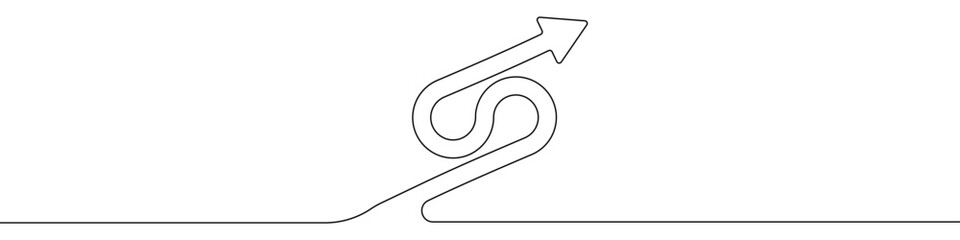 Poster - arrow icon line continuous drawing vector. one line arrow icon vector background. arrow icon. contin