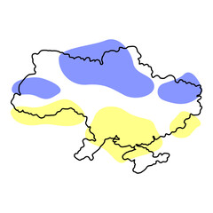 Poster - Map of Ukraine line continuous drawing vector. One line Map of Ukraine vector background. Map of Ukraine icon. Continuous outline of a Map of Ukraine.