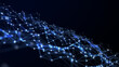 © Irvin 2809 - Blue style abstract network connection technology. Digital backdrop with particles. Modern background or wallpaper. Big data visualization. 3D rendering.