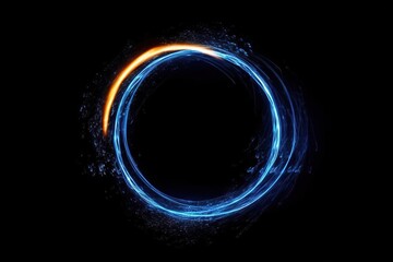 Wall Mural - Background with glowing circles. Blue energy circle. generative ai