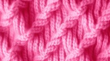 Pink Wool Fabric. Close Up Of Pink Knitted Textured Background. Generative Ai