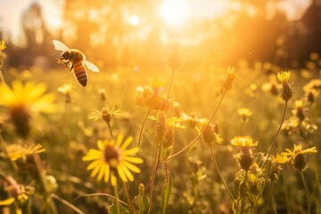 Wall Mural - A World Without Bees: Understanding the Consequences and Our Role in Protecting Them, Safe the Bees