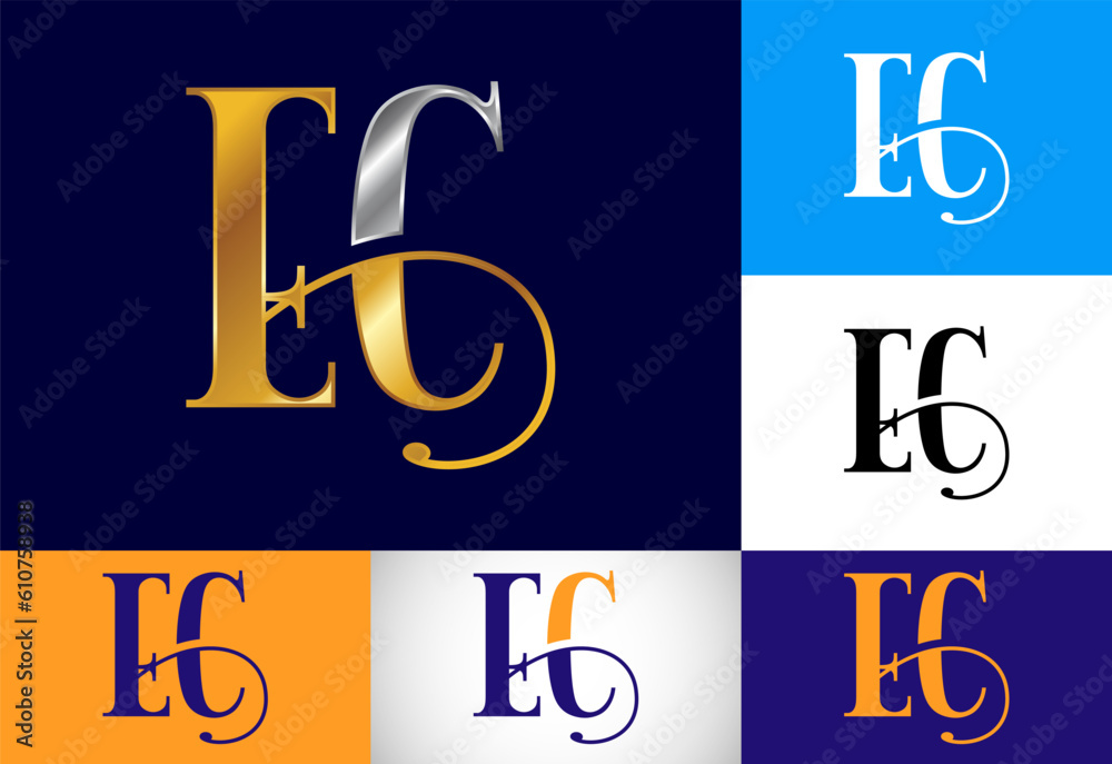 Initial Letter E C Logo Design Vector Template. Graphic Alphabet Symbol ...