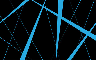 Wall Mural - Blue color variable thickness lines on black background