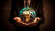 © Moritz - A businessman holds a global business globe, interconnected with a network, while focusing on digital marketing strategies and innovative solutions. Utilizing business development technology, this ind