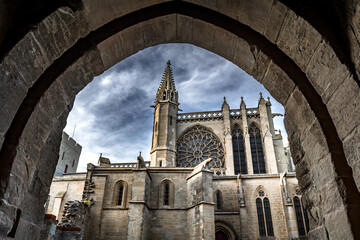 Basilica Saints Nazarius And Celsus In The Ancient Fortress City Carcassonne In Occitania, France