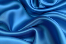 Gorgeous Silk Fabric Wallpaper Texture With A Beautiful Blue-tinted Pattern Generative AI