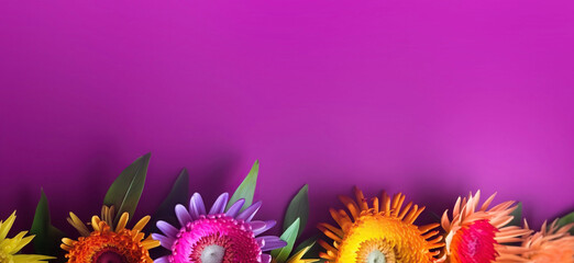 Wall Mural - Spring banner for 8 march, mother's day, colorful vibrant bouquet of various flowers. Generative AI