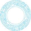 © photostockatinat - Blue circle futuristic interface hud technology design.