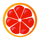Zestaw ilustracji owoców grejpfrut | Owoce Fruit wector set illustration Fruits Icons Grapefruit