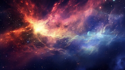 Wall Mural - amazing space wallpapers of a red, green and blue space, in the style of light orange and magenta, s