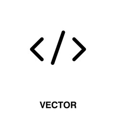 Poster - Code Icon in trendy flat style isolated on white background, Code symbol for your web site design, logo, app.eps