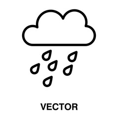 Poster - Rain Icon in trendy flat style isolated on white background, Cloud rain symbol for your web site design, logo, app