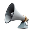 © Trendy Image Two - megaphone isolated. 3d rendering of bullhorn Ai generated image