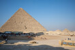 A picture of the Great Pyramid under the sun in Egypt, the archaeological site of Giza
