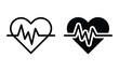 Heart rate icon with outline and glyph style.