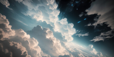 Wall Mural - swirling clouds and mysterious landscapes. celestial composition of stars and galaxies. galaxy fille