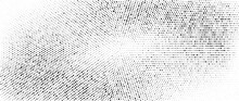 Radial Halftone Gradient Background. Dotted Concentric Texture With Fading Effect. Black And White Circle Shade Wallpaper. Grunge Rough Vector. Monochrome Backdrop 