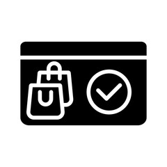 Poster - Voucher glyph icon for ecommerce, online, shop, membership, commerce and shopping logo