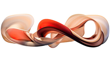 stellar winds in red and bronze abstract colorful shape, 3d render style, isolated on a transparent background