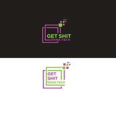 Poster - Technology modern shape initial letter marks logo design