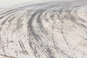 Abstract road background with tracks of tires