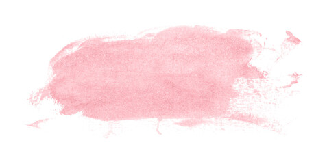 Wall Mural - Shiny pink brush watercolor painting isolated on transparent background. watercolor png