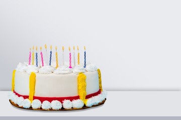 Poster - Tasty sweet Birthday Cake with candles