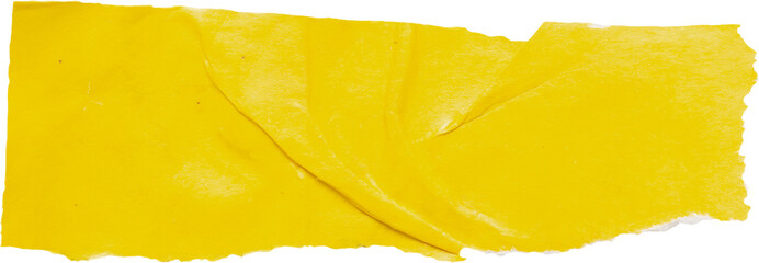 piece of yellow paper tear isolated on white background