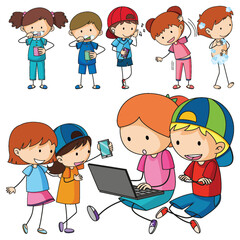 Wall Mural - fun doodle kids doing various activities