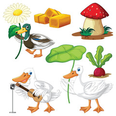Wall Mural - farm objects and elements vector set