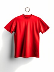 Wall Mural - Red Tshirt Mockup with White Background 