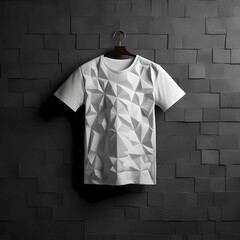 Wall Mural - White Tshirt Mockup with dark wall background