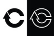 Letter c with growth arrows black and white concept. Very suitable for symbol, logo, company name, brand name, personal name, icon and many more.