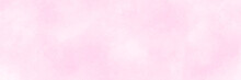 Panorama View Pink Grunge Wall. The Background Image Of Watercolor With Light Pink Color Feels Simple.